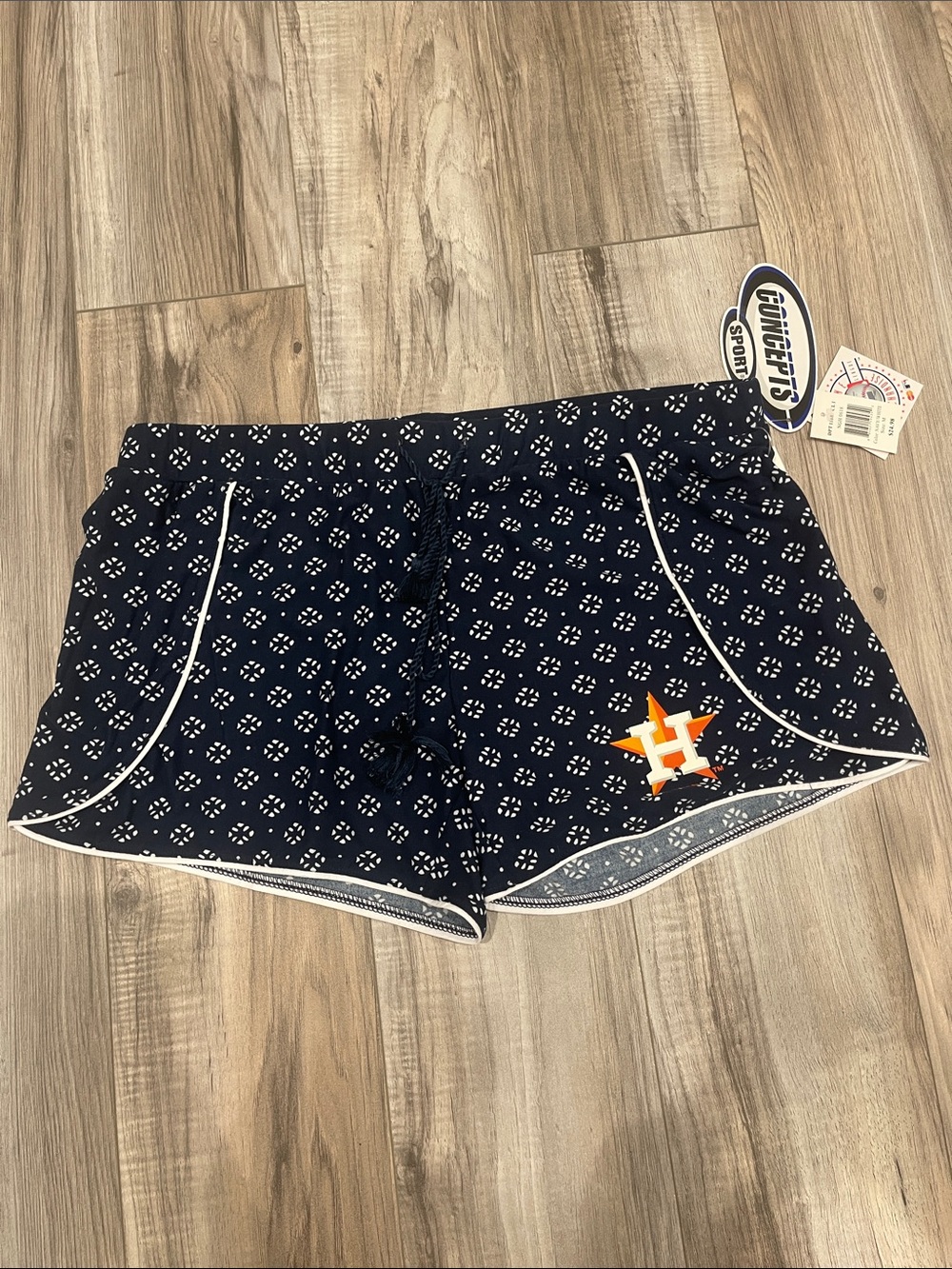 Women’s Navy Patterned Lounge Shorts with Houston Astros Logo